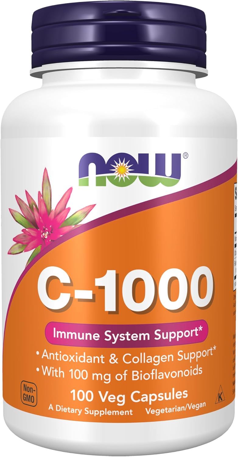 NOW Foods Supplements, Vitamin C-1,000 with 100 mg of Bioflavonoids, Antioxidant protection*, 100 Veg Capsules