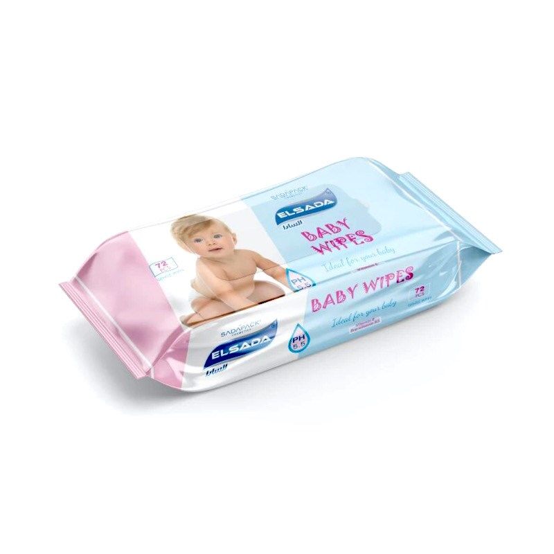 ELSADA BABY WIPES WITH CREAM 72 PCS RED