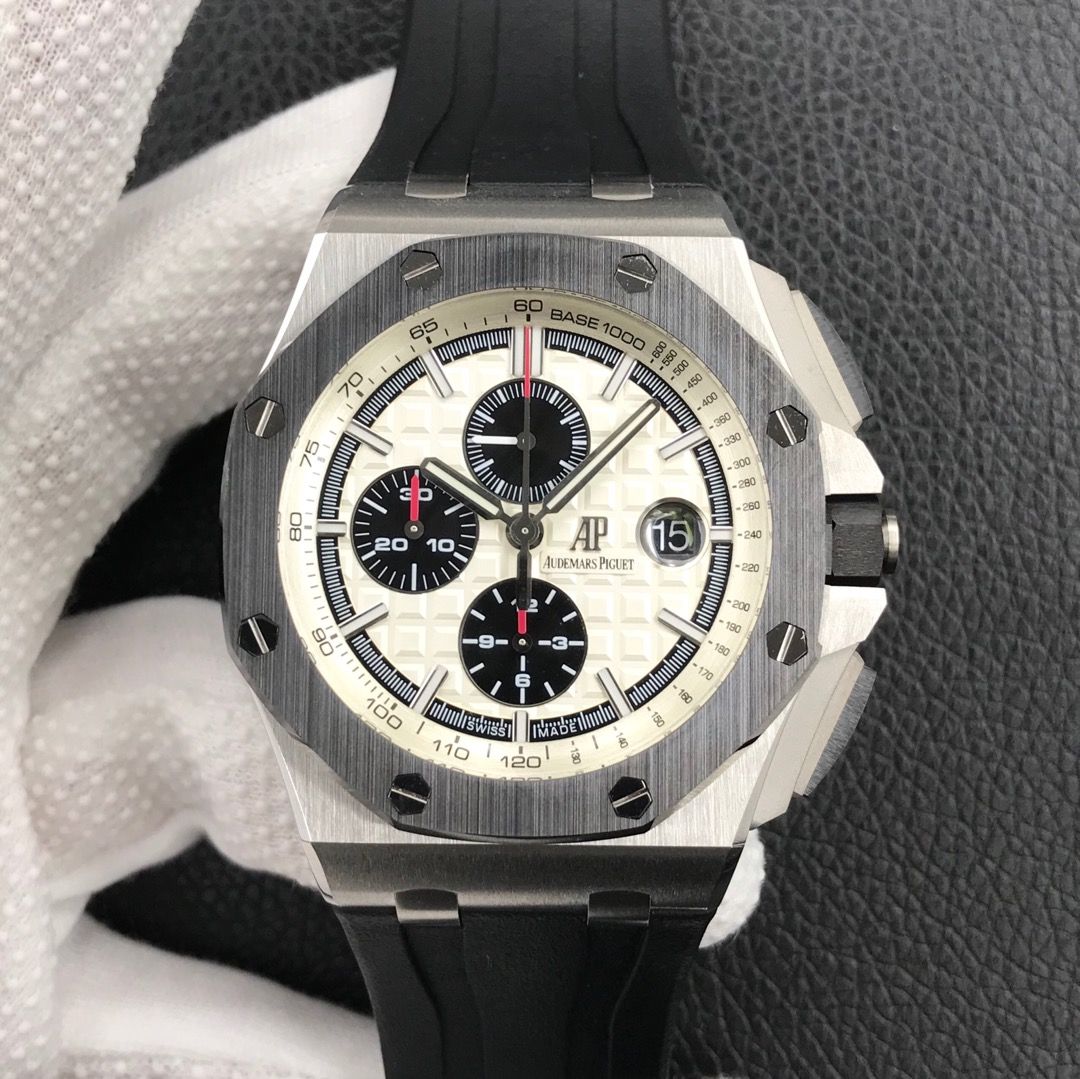 Audemars Piguet Royal Oak Offshore Chronograph With White Dial and Black accents