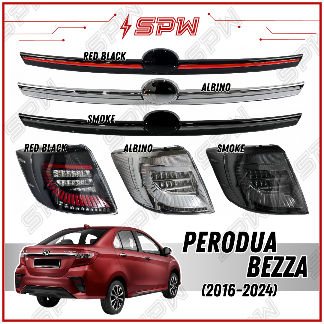 Perodua Bezza 2016 2017 2018 2019 2020 2021 2022 2023 2024 LED Tail Lamp Tail Light Brake Light DRL Trunk LED Rear Garnish Center Light Lamp SPW Albino