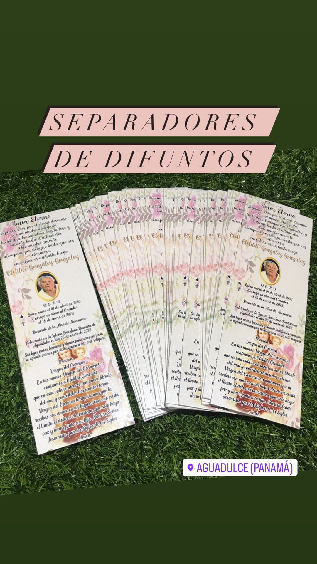 DOCENA DE TARJETAS DE DIFUNTO 