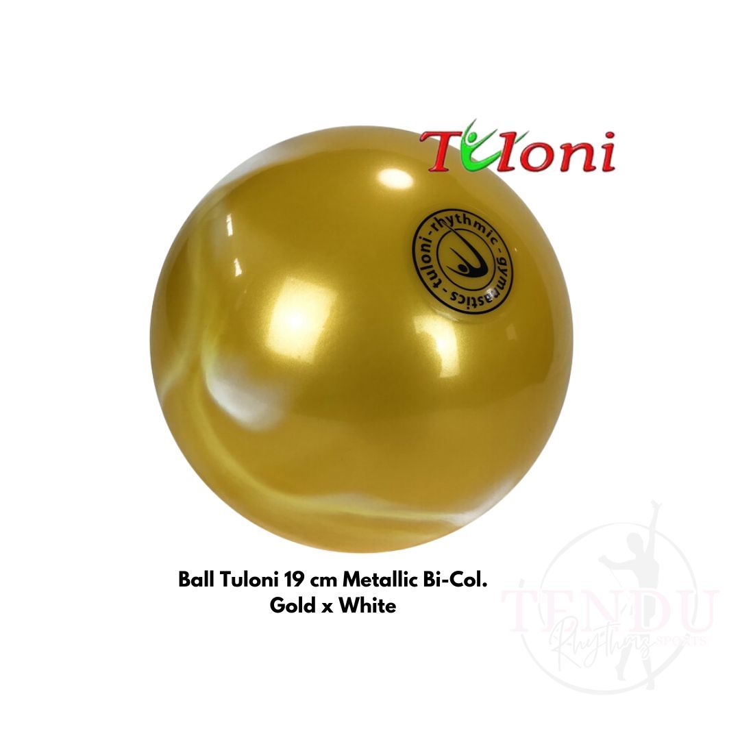 TULONI | Ball 18 cm Metallic Bi-Col. Gold x White (BA-T18M-GW)