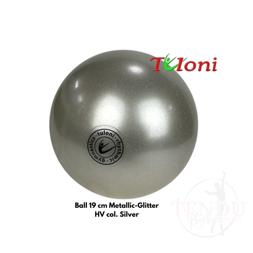 TULONI | Ball 18 cm HV Metallic - Glitter col. Silver (BA-T18M-GLY)