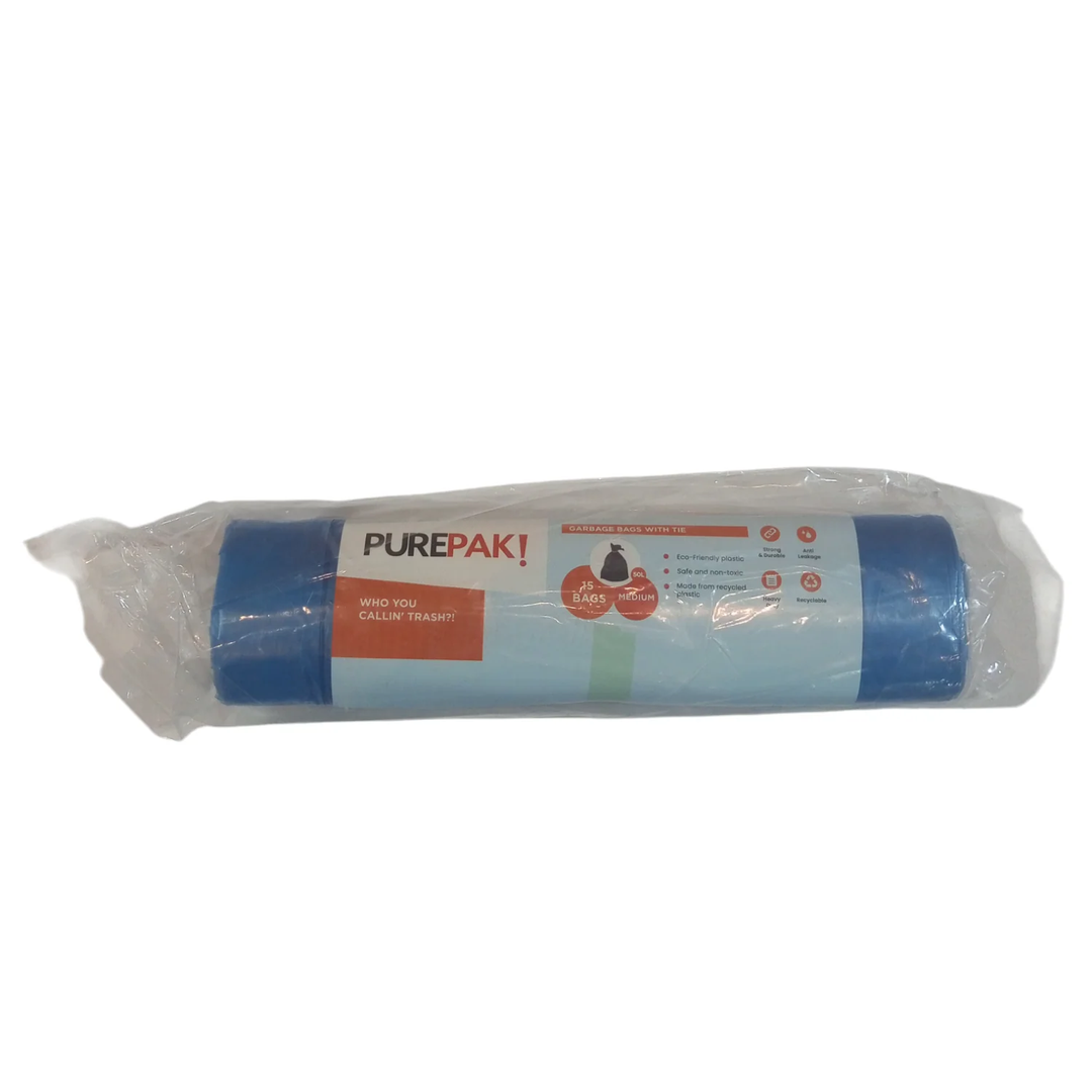 PUREPAK TRASHBAG BLUE WITH TIE LARGE