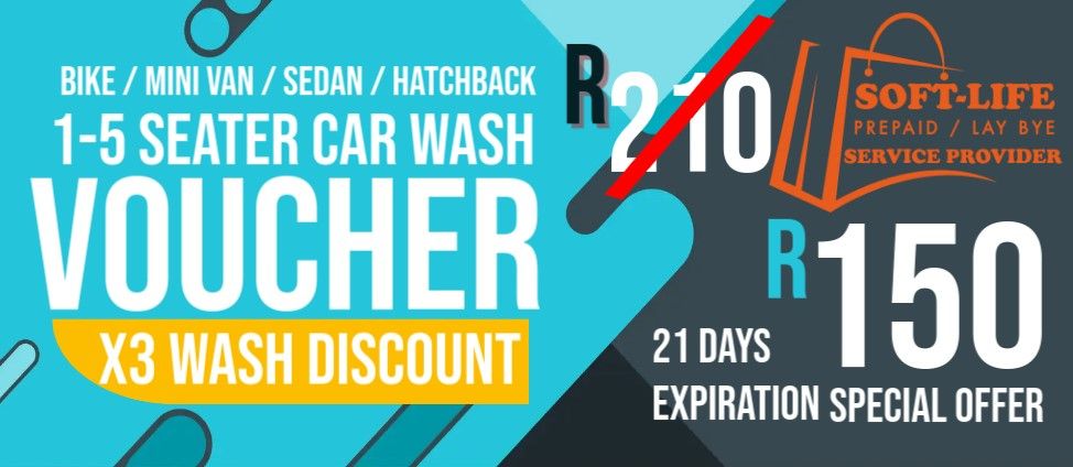 Car Wash Discount Voucher (1-5  Seater) Bike / Utility Van / Sedan / Hatchback