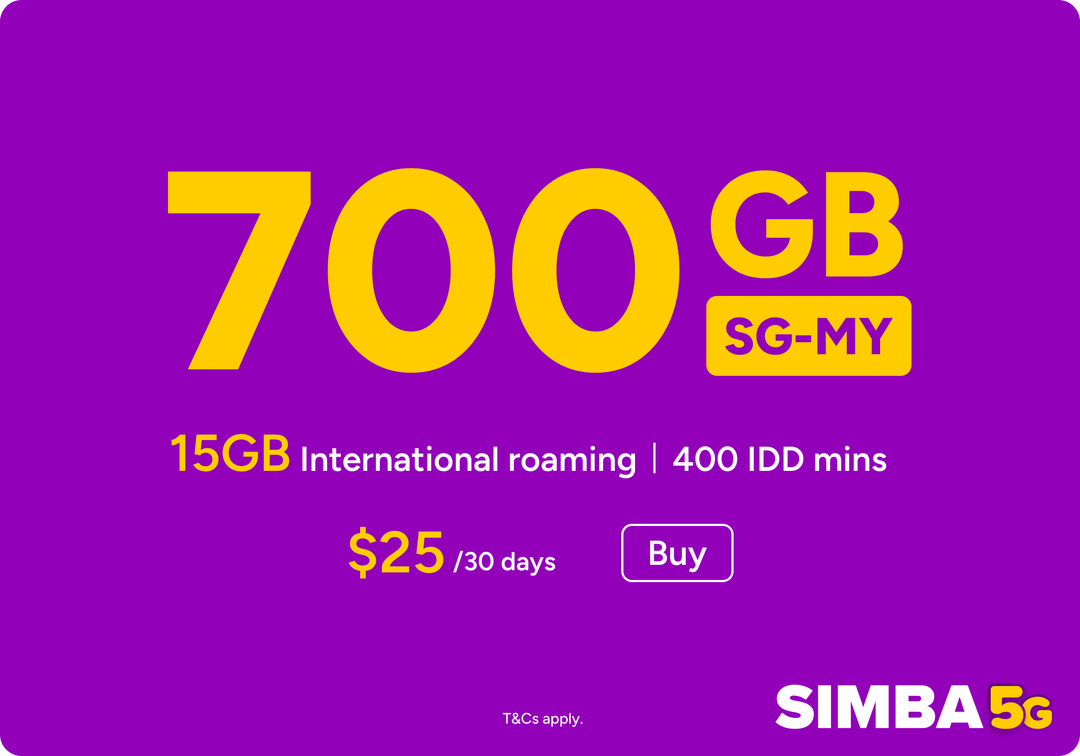 SIMBA SIM-Only $25 700GB SG-MY