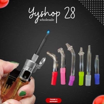 Glass Lighter Connector/Small Flame Glass Lighter Connector/Ghost Lighter Connector Api Biru
