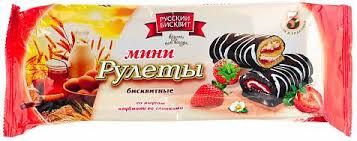 Мини- рулеты бисквитные 175 гр. со вкусом клубники со сливками