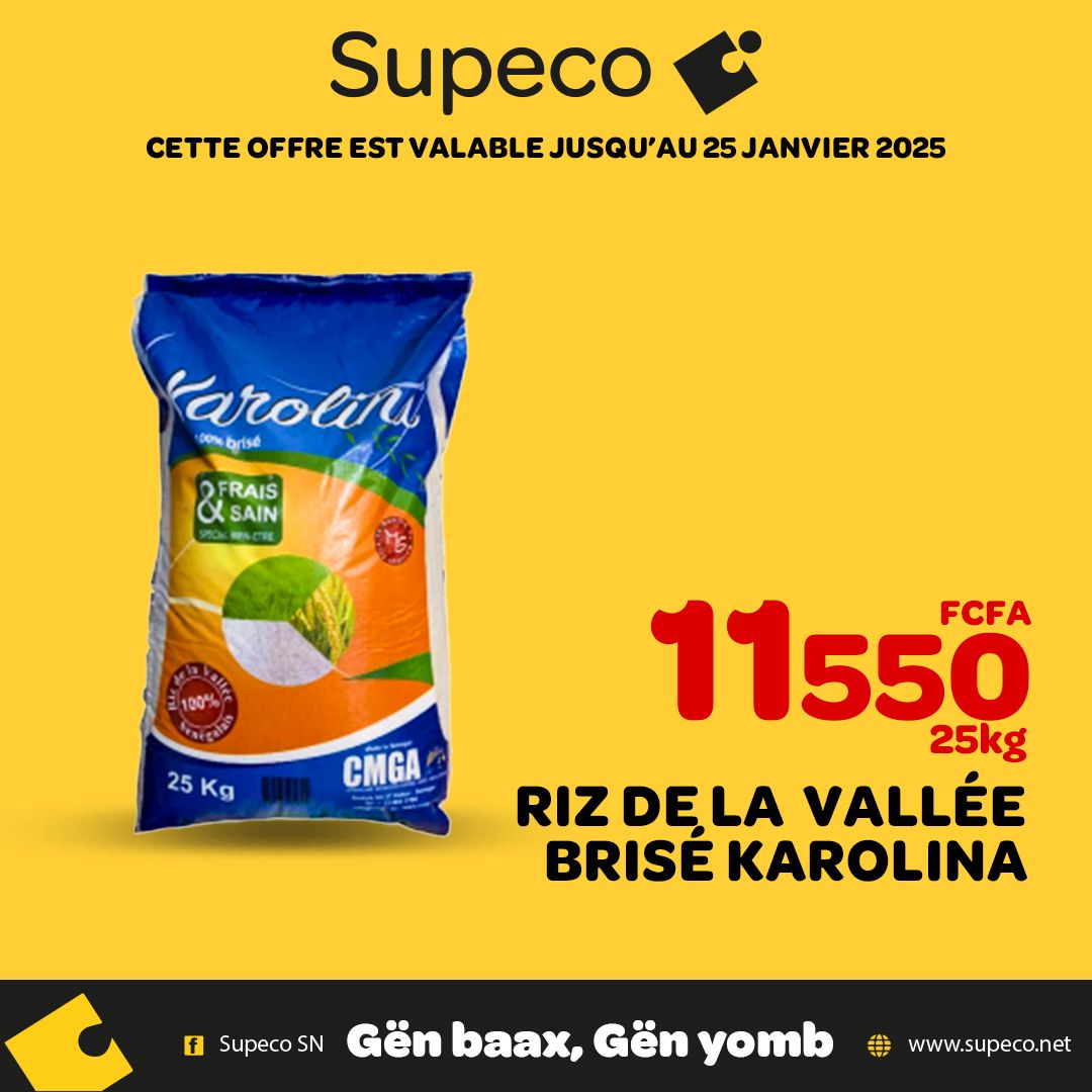 Riz de la Valée Karolina 25KG