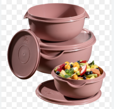 3pc Bowl Set & Lids - Coral (1.25Lt, 2.5Lt, 5Lt) 