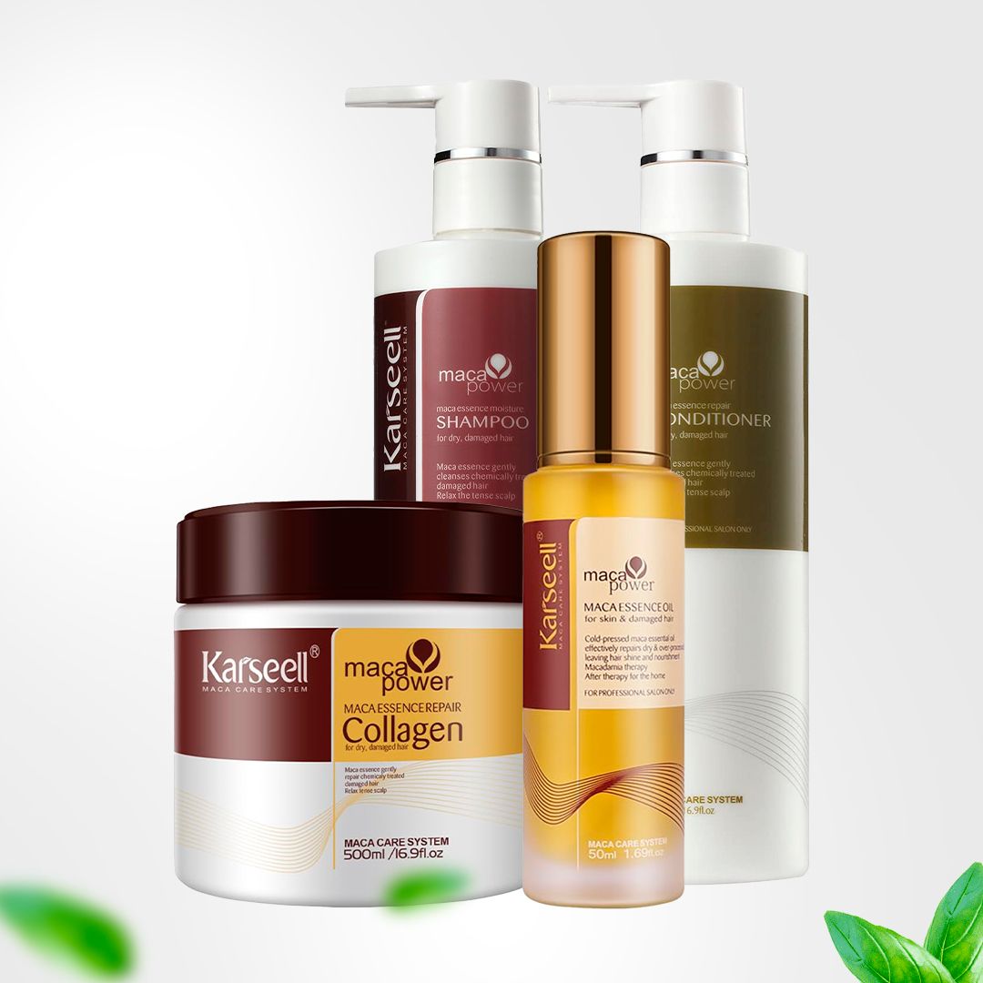 Kit Completo: Máscara, Shampoo, Condicionador e Óleo de Argan Karseell