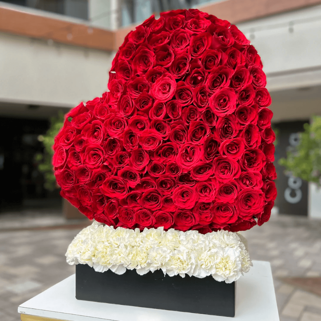 350 Premium Red Rose 3D Heart