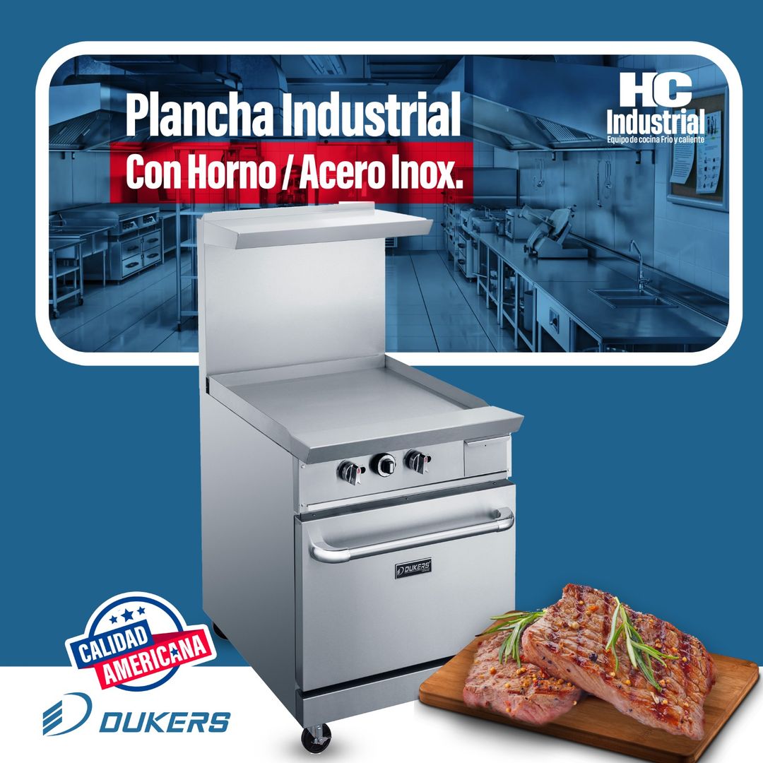 Plancha Industril con Horno/ Acero Inox