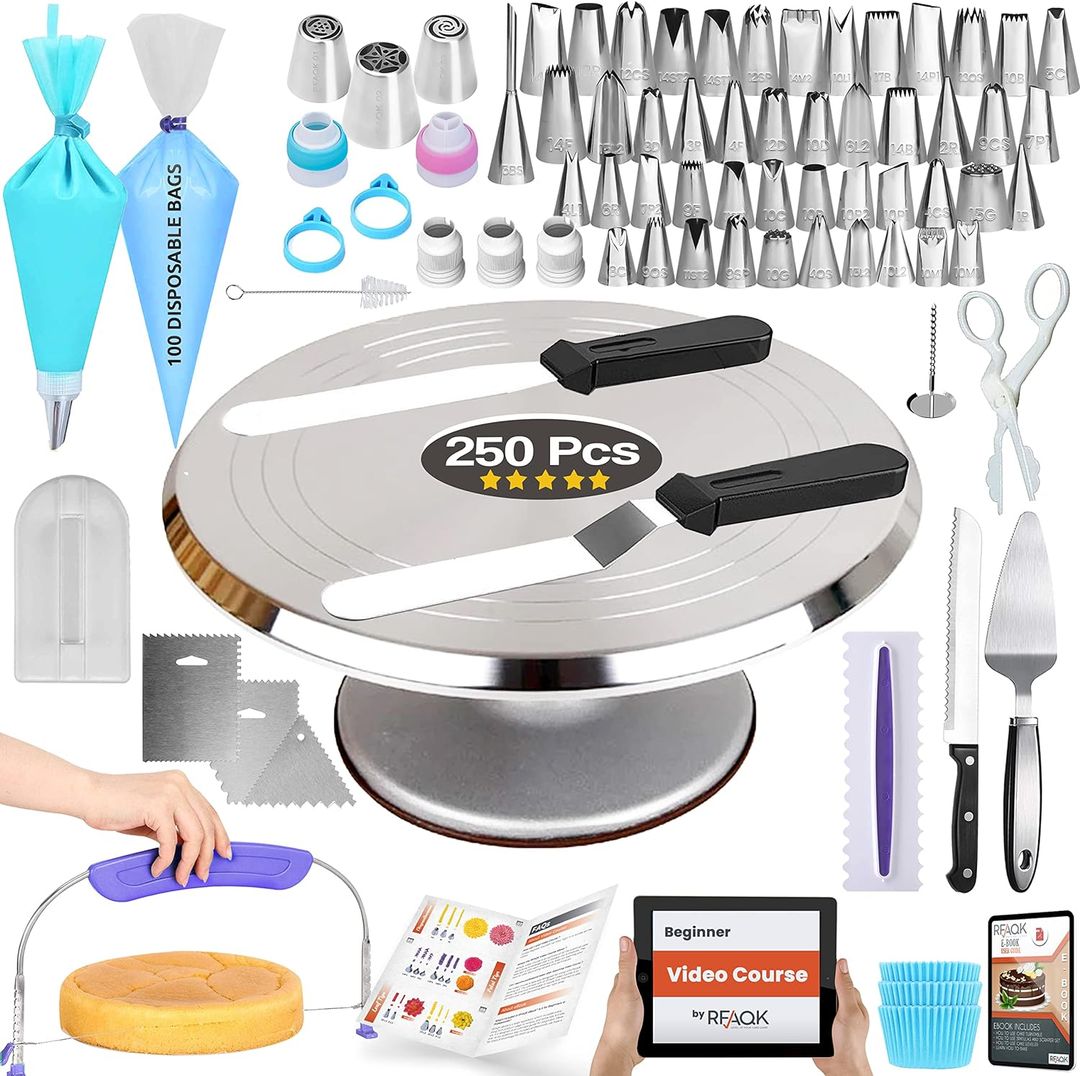 250 PCS ALUMINUM CAKE DECORATING KIT