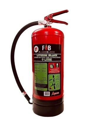 FlameBlock Lithium Battery Fire Extinguisher - 9 Litre