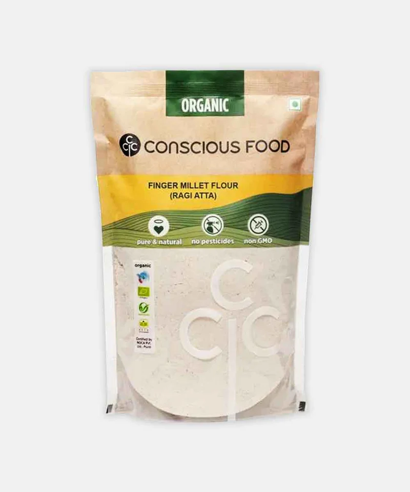 Conscious Food Organic Finger Millet Flour Ragi Atta 500g