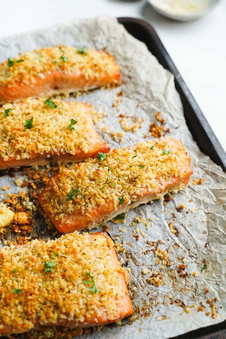 Bake coconut crusted salmon ( large pan)