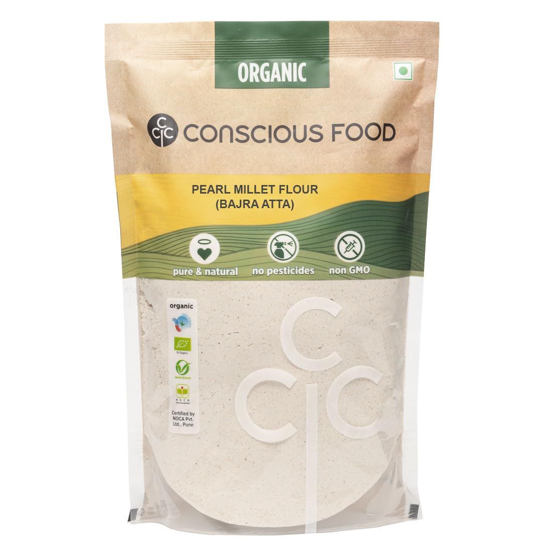 Conscious Food Organic Pearl Millet Flour Bajra Atta 500g