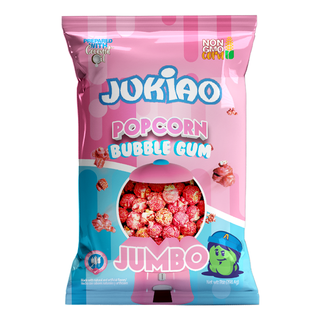 Jukiao Popcorn Bubble Gum - 7 oz