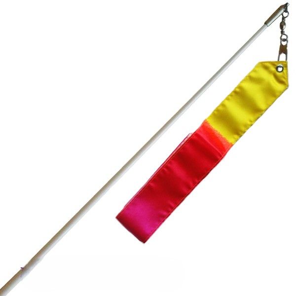 TULONI |   White Stick 60cm & Ribbon 5m Yellow-White-Red incl Grip  (RS-T5MW-YWR)