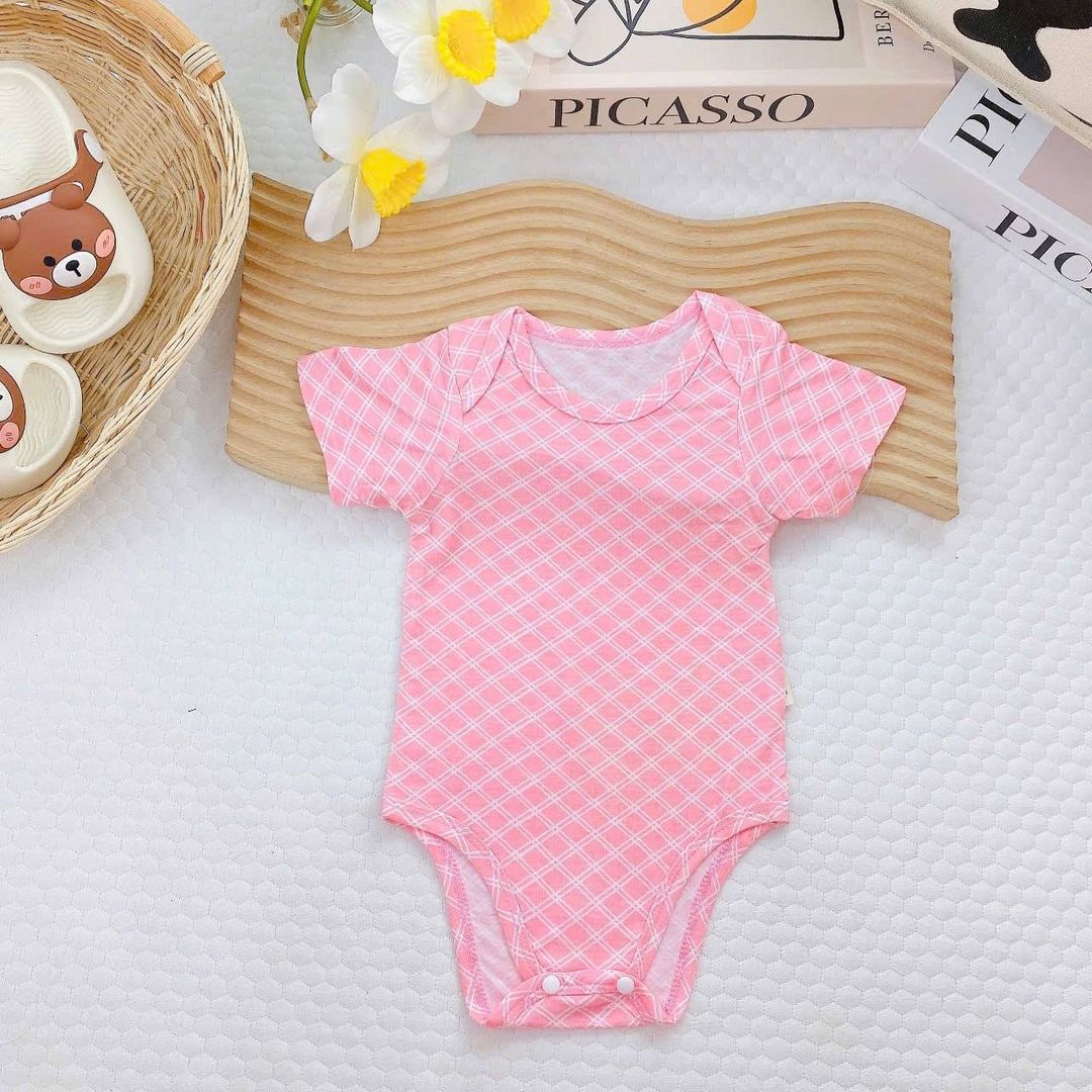 Breezy Baby Romper - Pink Checkered