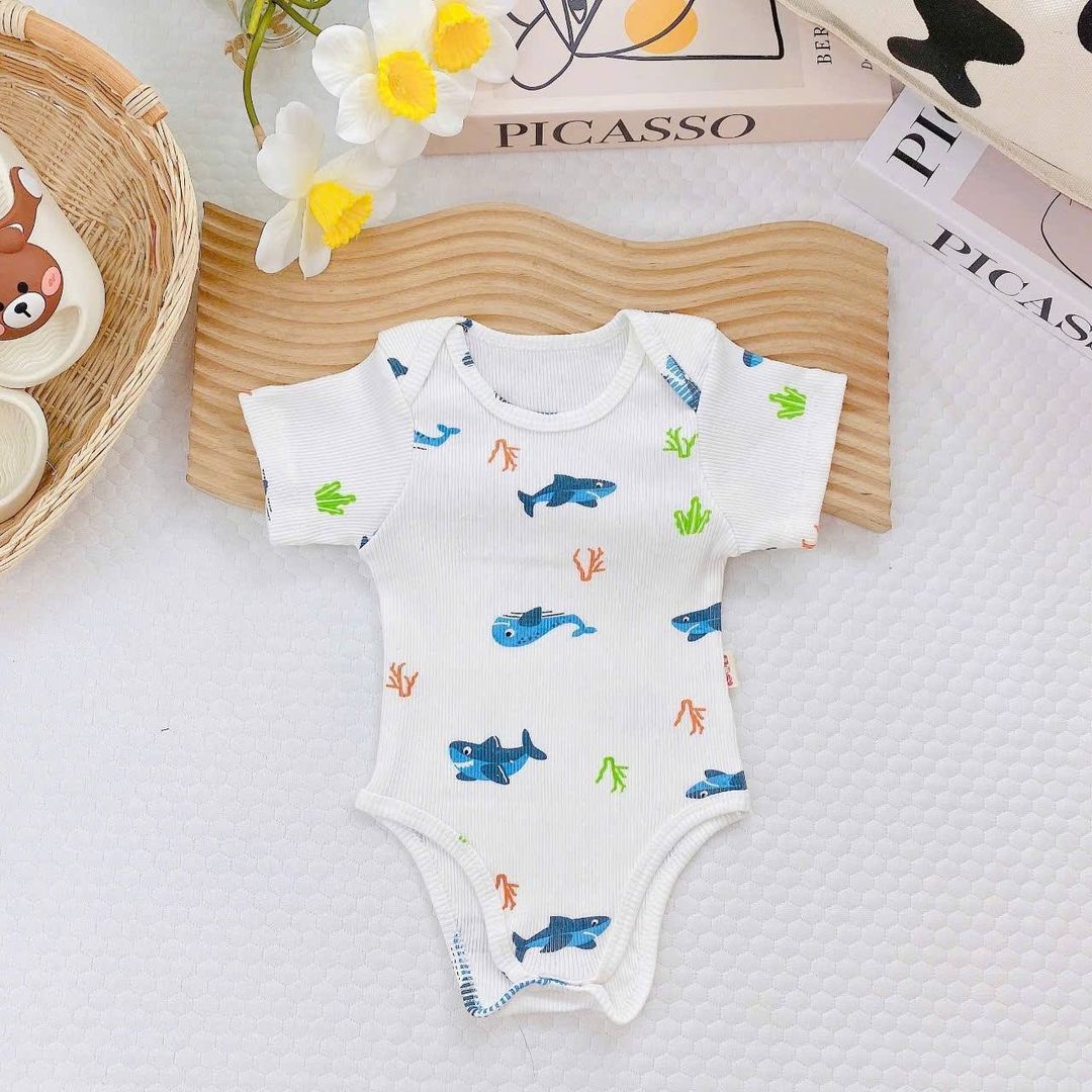 Breezy Baby Romper - White Shark