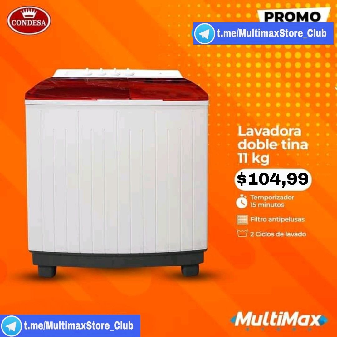 Lavadora Doble Tina 11 KG, Marca CONDESA