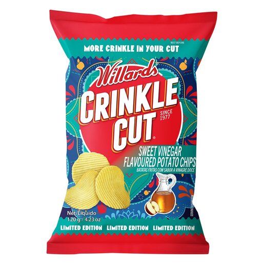 Willards Chips Crinkle Cut Sweet Vinegar 120g