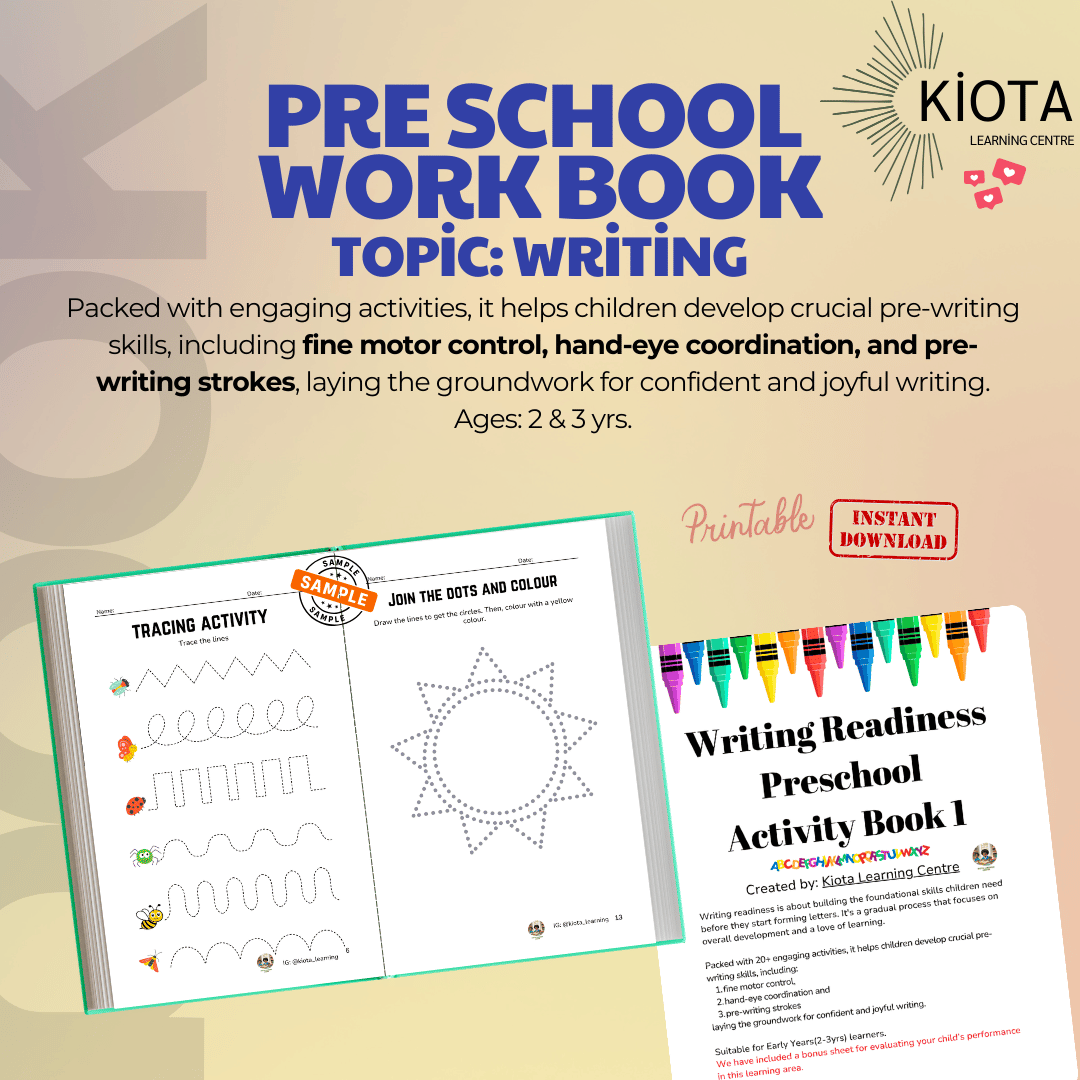 Writing Readiness Preschool Activity eBook 1