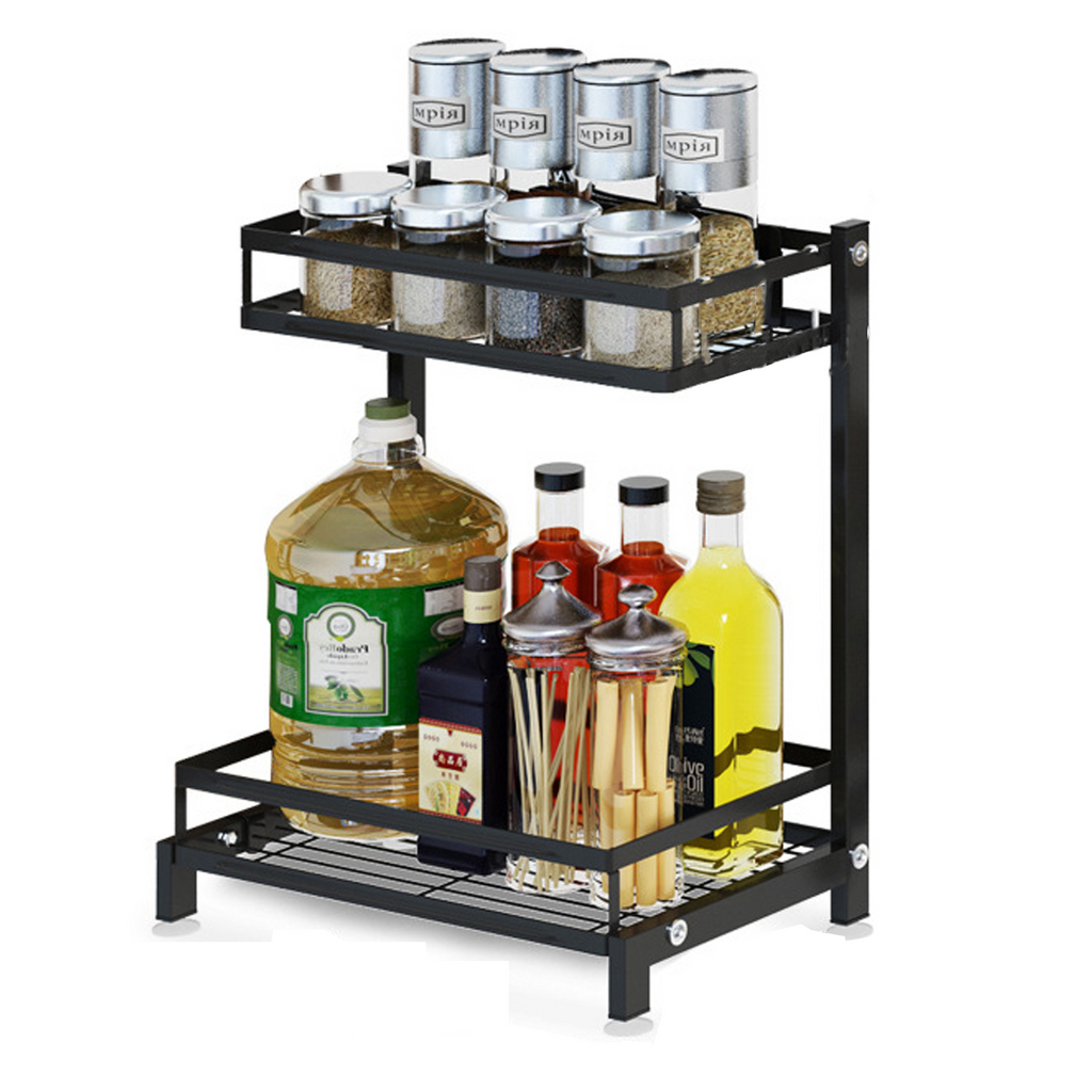 Kitchen Organizer Cabinet Spice Rack Multipurpose Storage Shelves 2 Tier kitchen shelves.