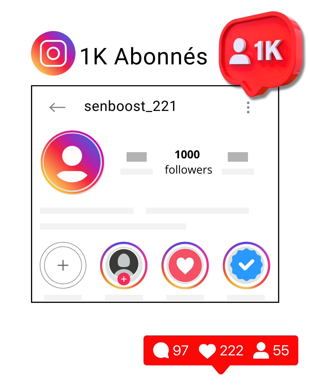 Abonnés Instagram 1k