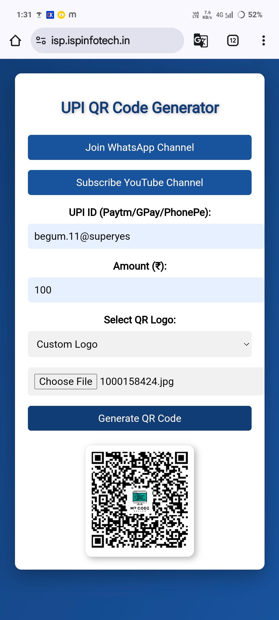 UPI QR Generator Tools 🔥