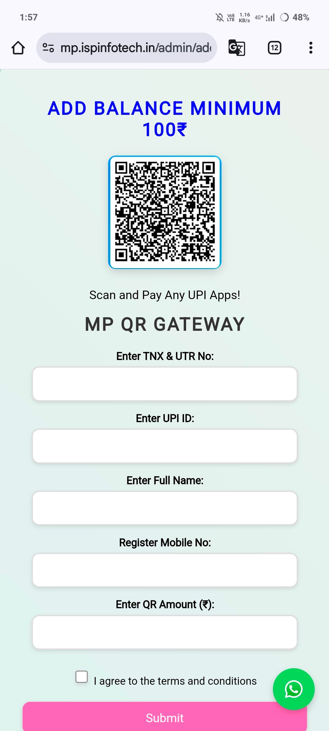 Manual QR payment gateway Telegram 