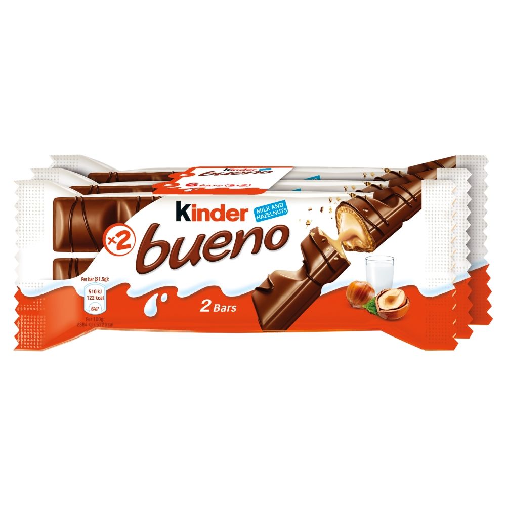 Kinder Bueno Bar Milk Chocolate and Hazelnuts Multipack 129g