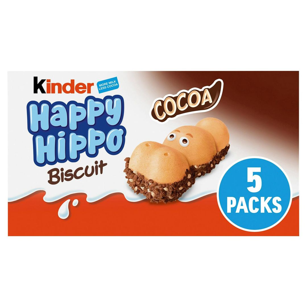 Kinder Happy Hippo Cocoa Biscuits 5 Pack 103g