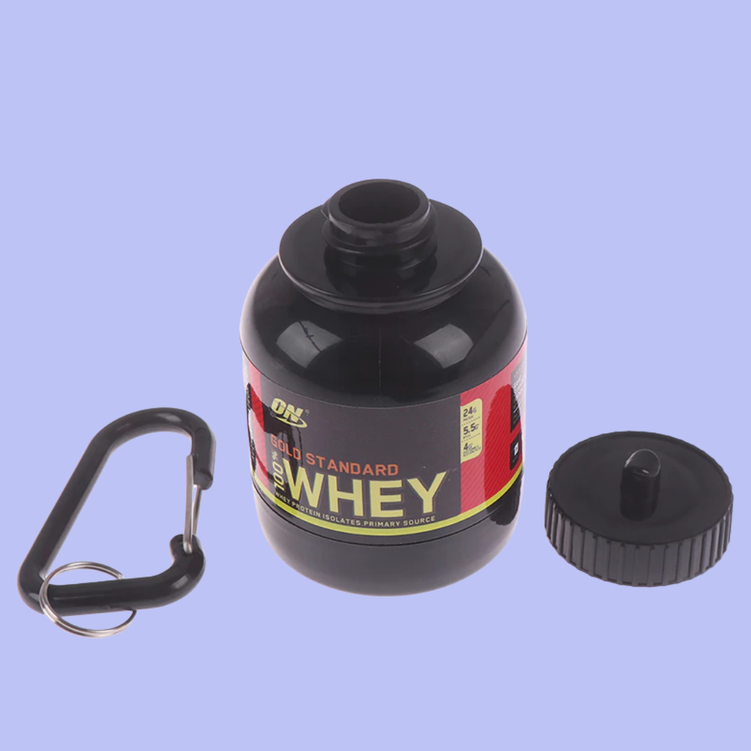 protein powder bottle keychain