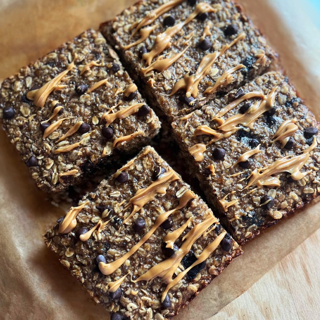 Banana Oats Peanut Butter Bars