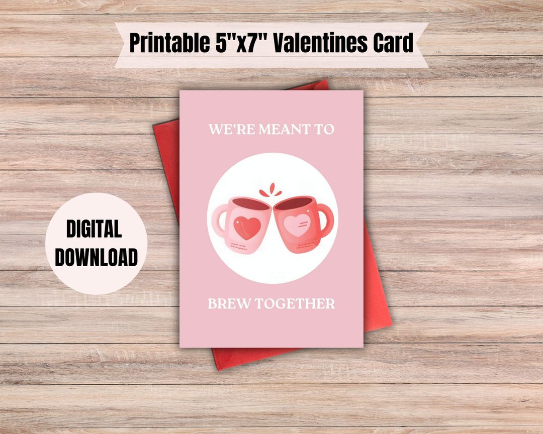 Printable Valentines Card | Instant Download Valentines Card | Cute Aesthetic Printable Card| Printable Envelope | 5"x7" Valentines Card