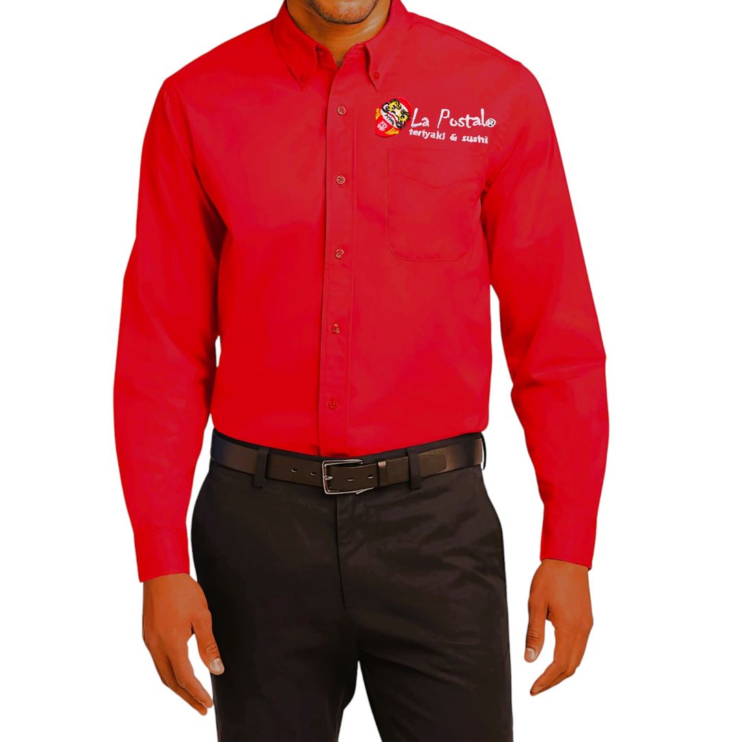 CAMISA HOMBRE MANGA LARGA ROJA 