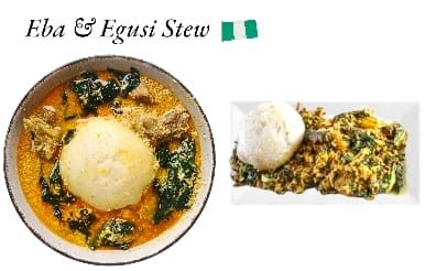 Eba and Egusi stew/soup