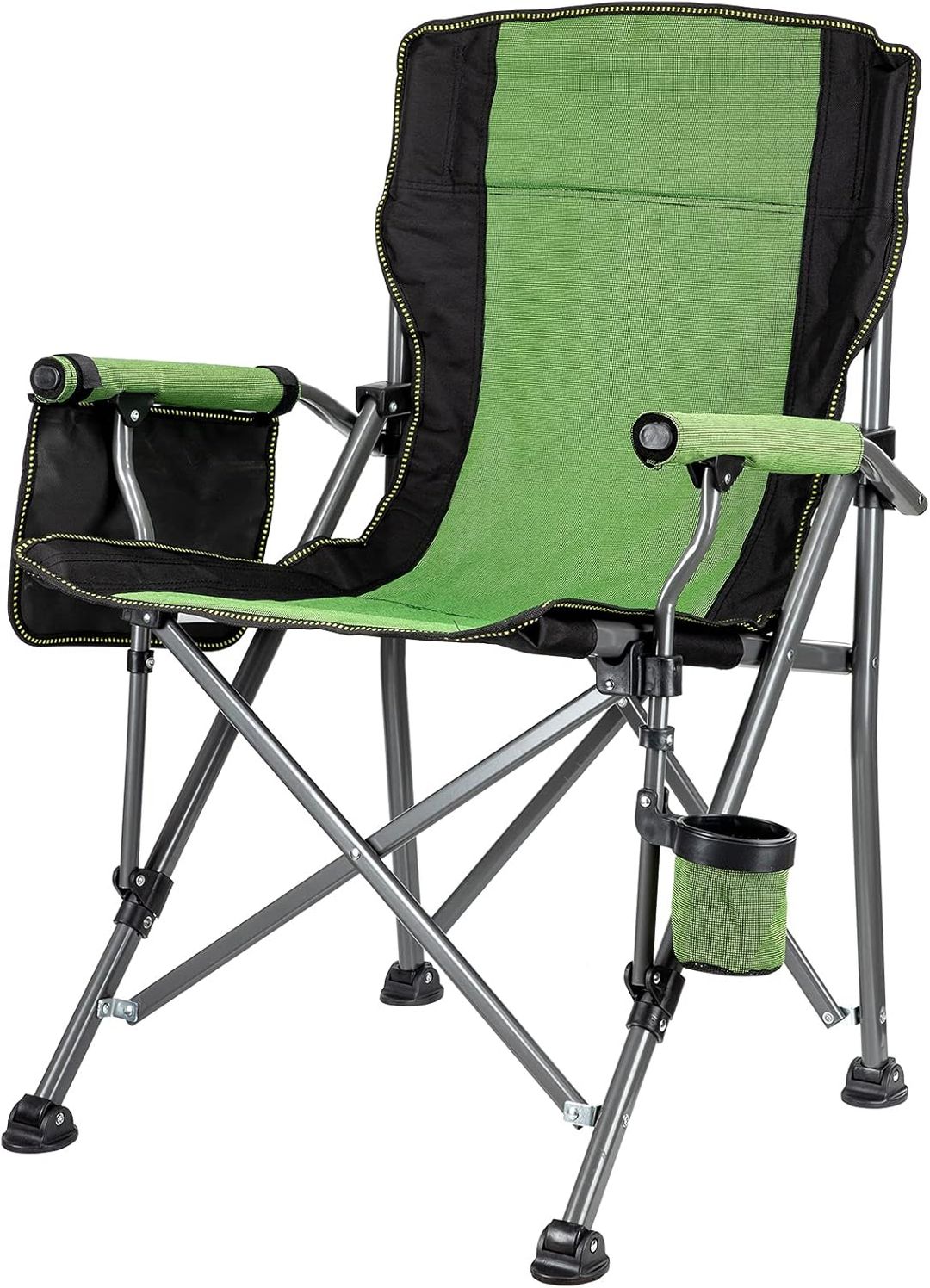 Folding Camping Chairs: Extra-Wide Lightweight Outdoor Chairs with Armrests, Cup Holder, 120kg Capacity per Chair