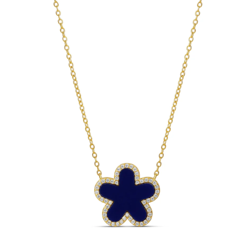 Flower Navy Necklace