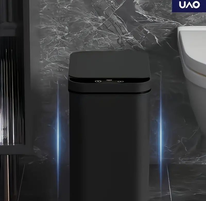 Smart Slim Trash Can with Kick-Open Lid.