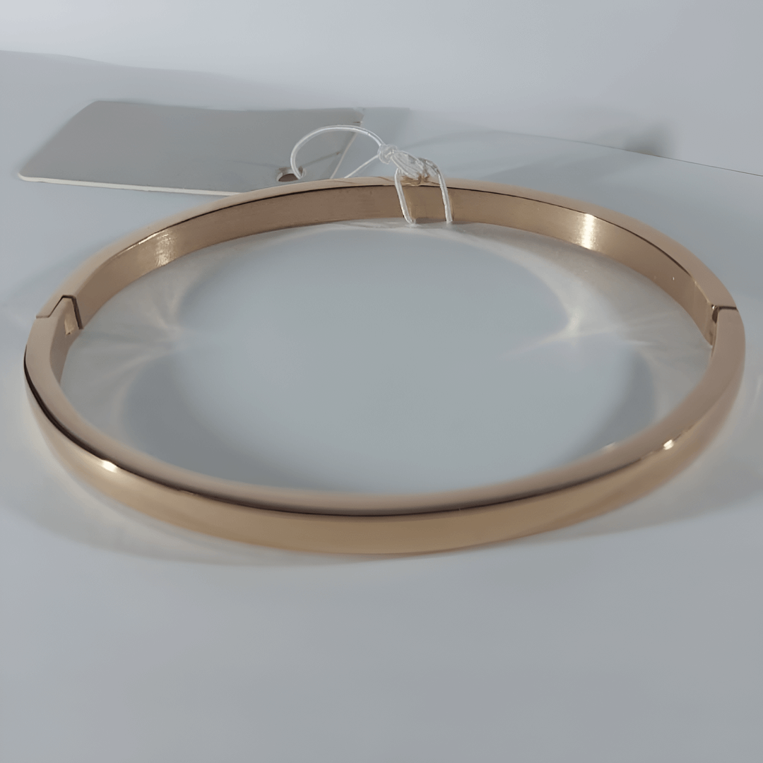 Rustproof Stainless Steel Rose Gold Oval Bangle Bracelet