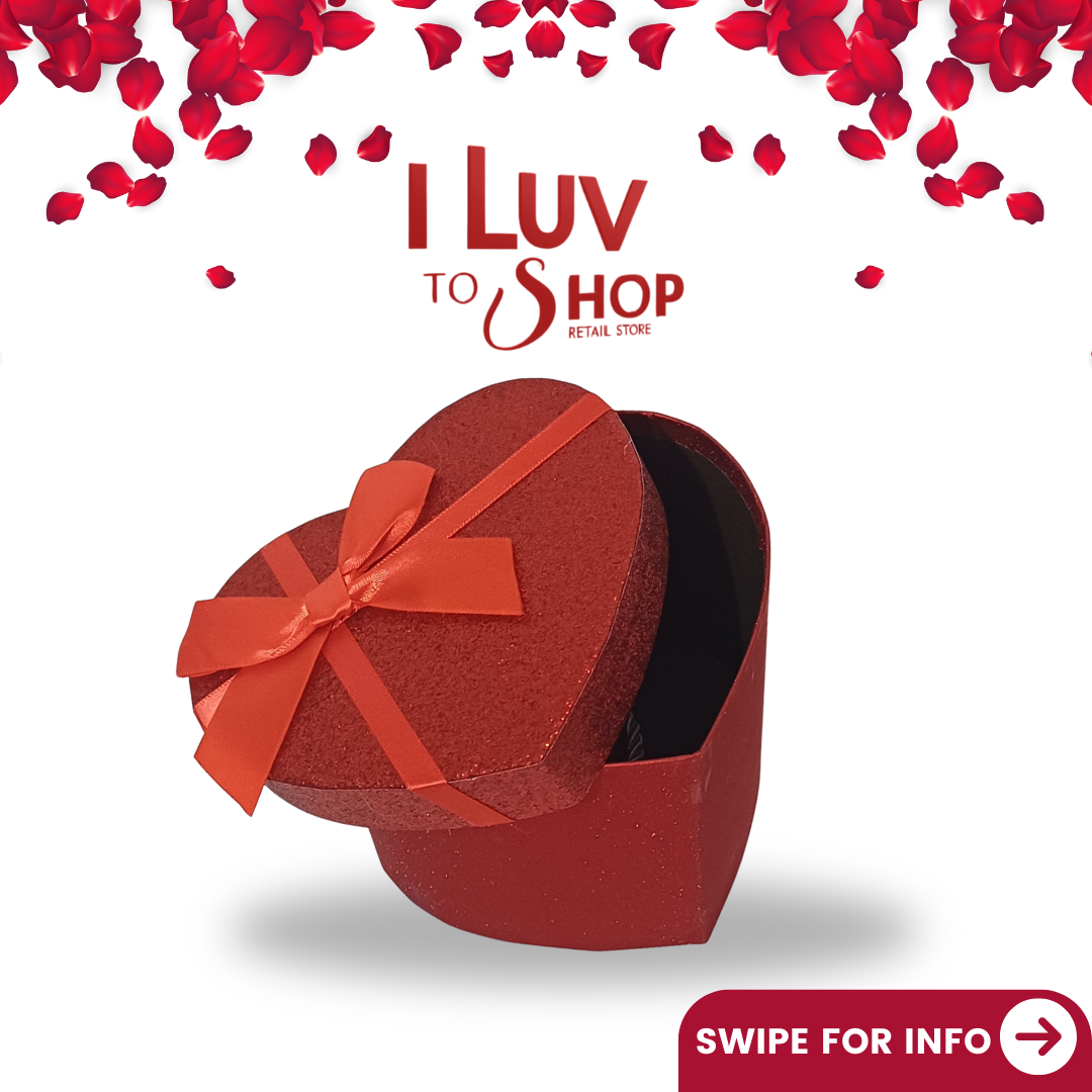 RED HEART Shaped Glitter Gift Box 