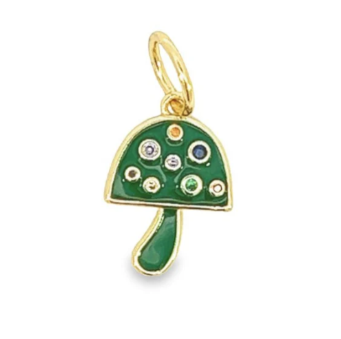 Mini Green Mushroom Charm