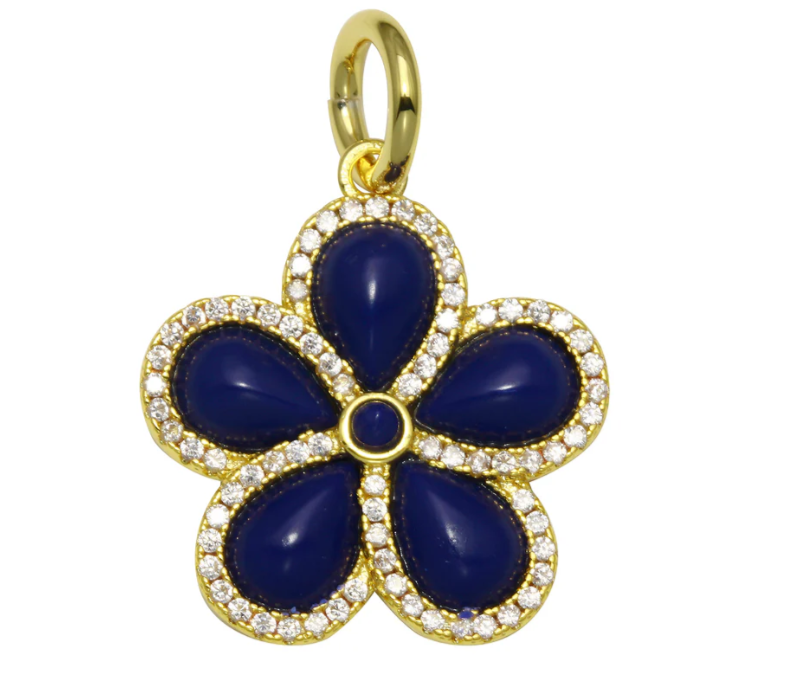 Flower Navy Charm