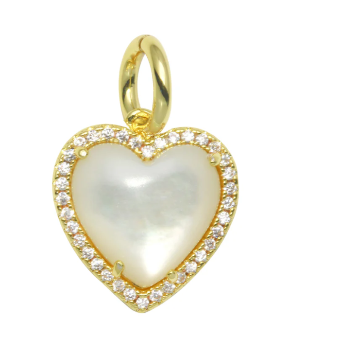 Small White Heart Charm