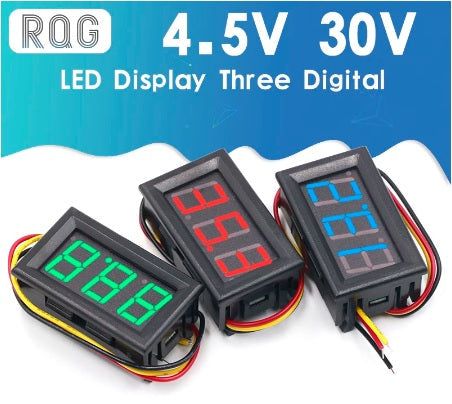 4.5 to 30v 0.56 Inch Mini Green LED Display Panel Voltage Meter