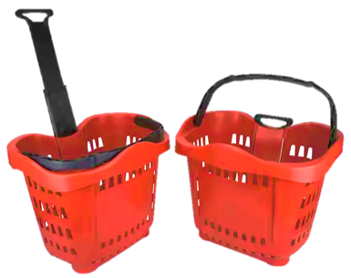 TROLLEY SHOPPING BASKETS 42 LITRES - RED